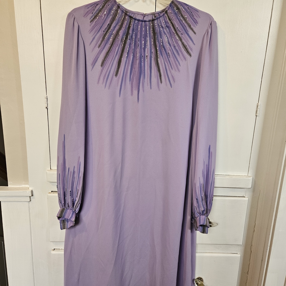 Vintage 60s Or 70s Cocktail Gown with Bishop Sleeves